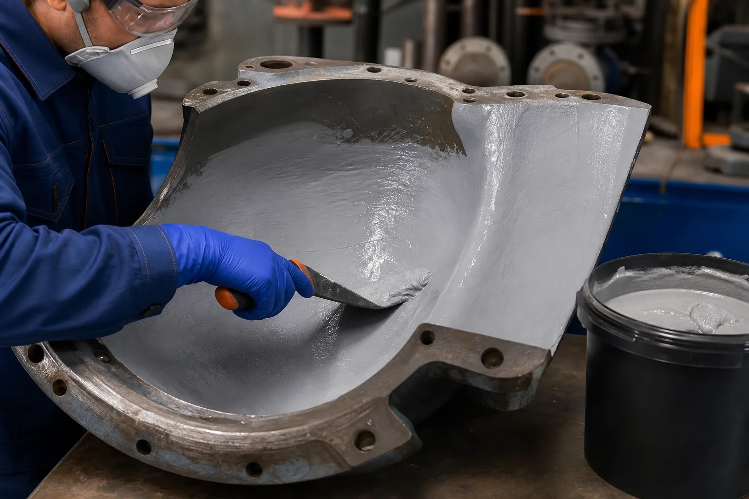 Industrial wear protection, lining, metal rebuilding, and composite reinforcement applications