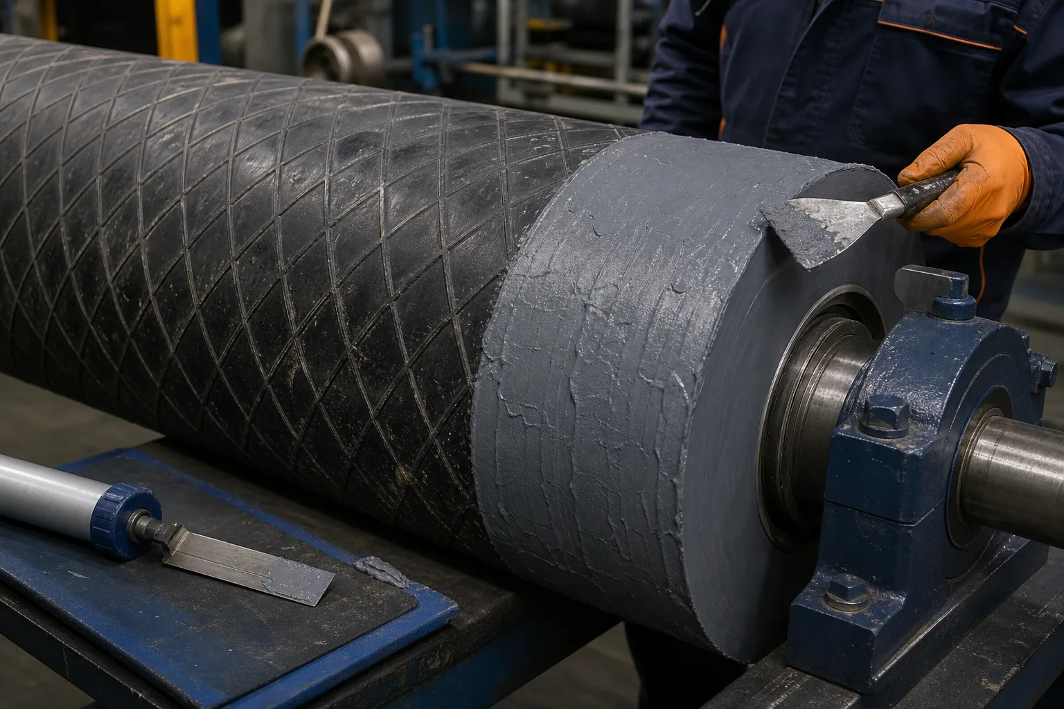 Industrial repair material routes for metal, pipe, lining, and elastomer applications