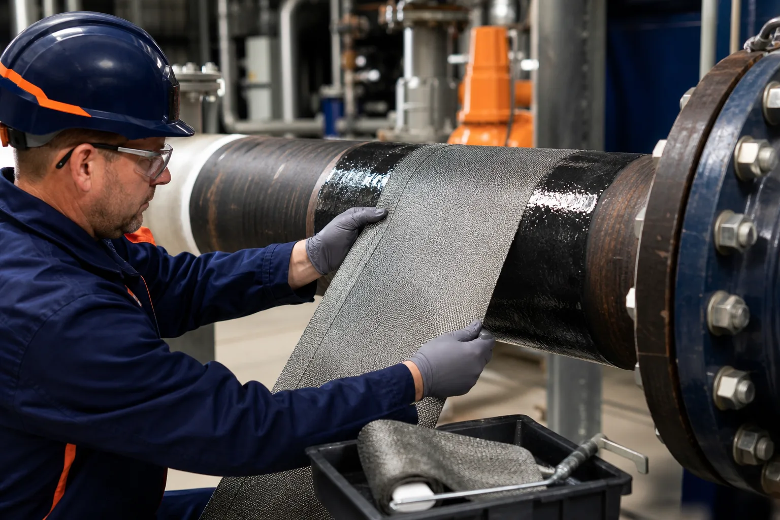 Industrial equipment representing alternative repair material routes