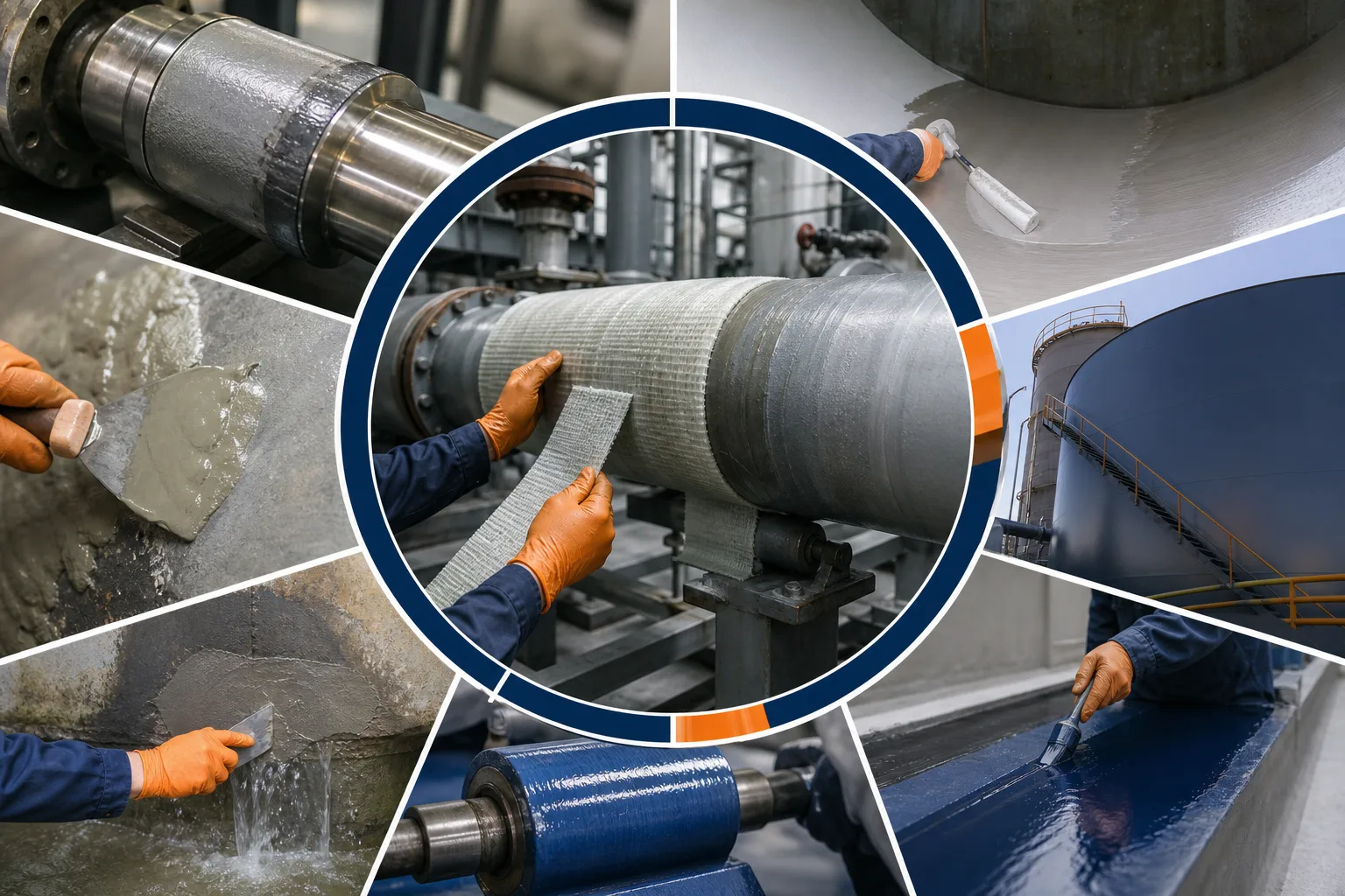 Industrial repair material applications across equipment types
