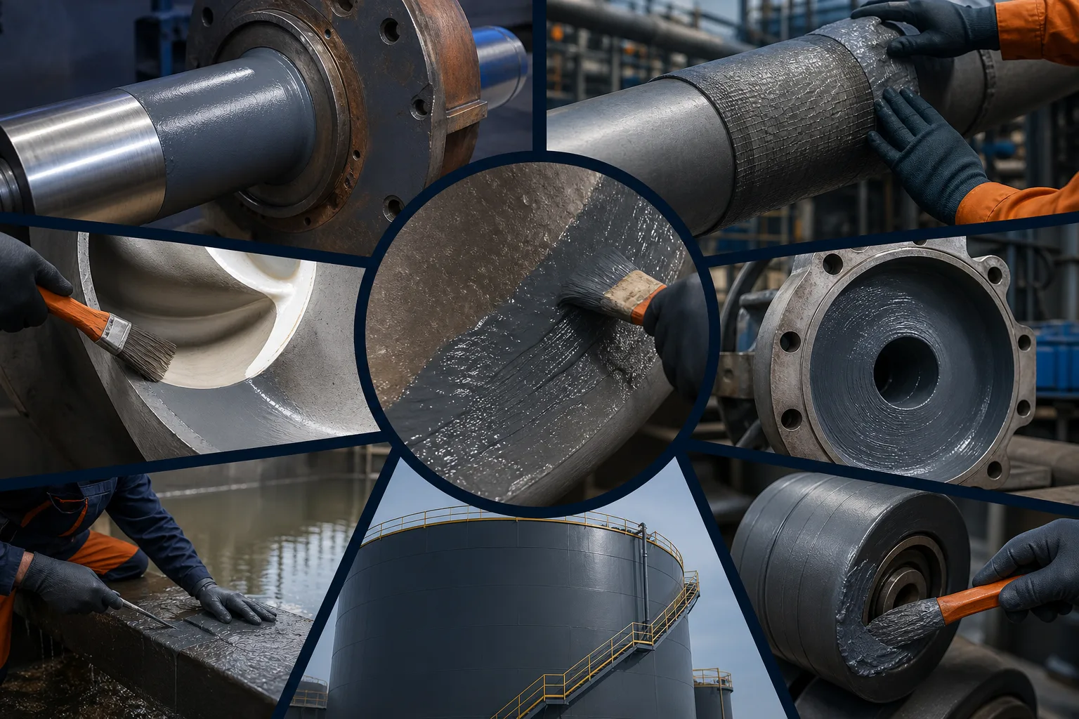 Industrial repair material applications across equipment types