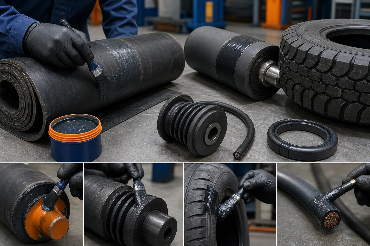 Industrial repair material applications across equipment types
