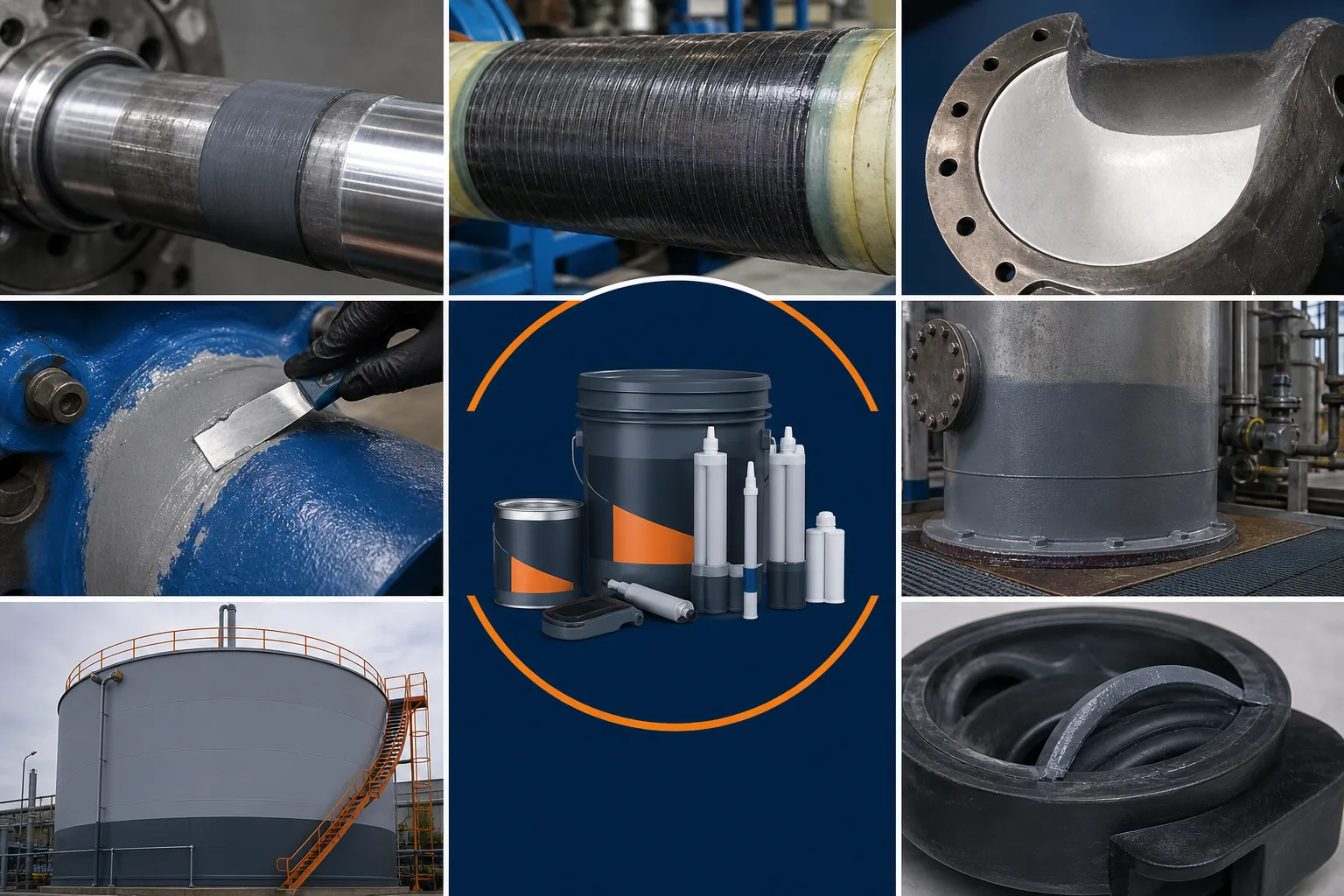 Industrial repair product categories organized by application