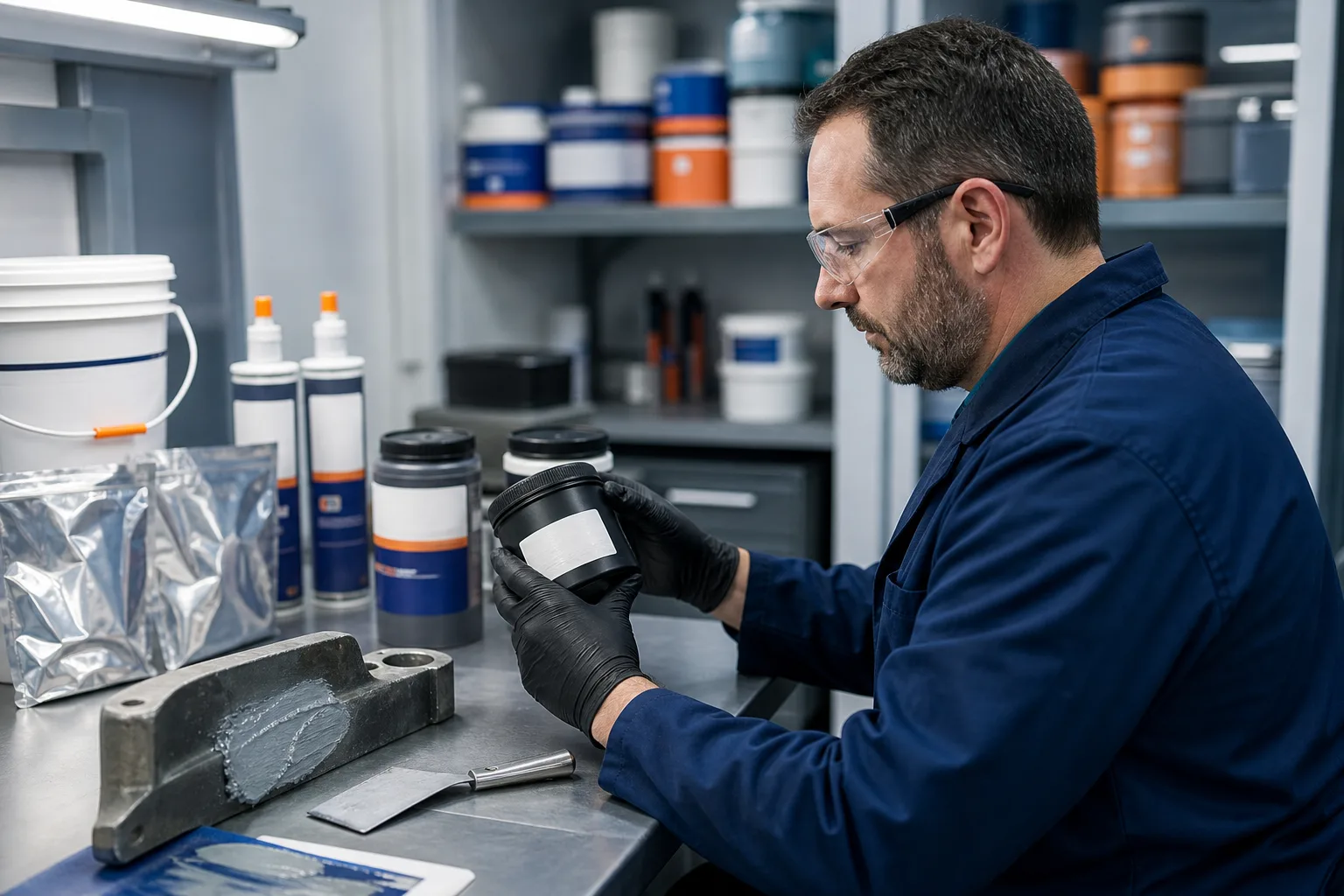 Technical evaluation of repair material for a damaged metal component