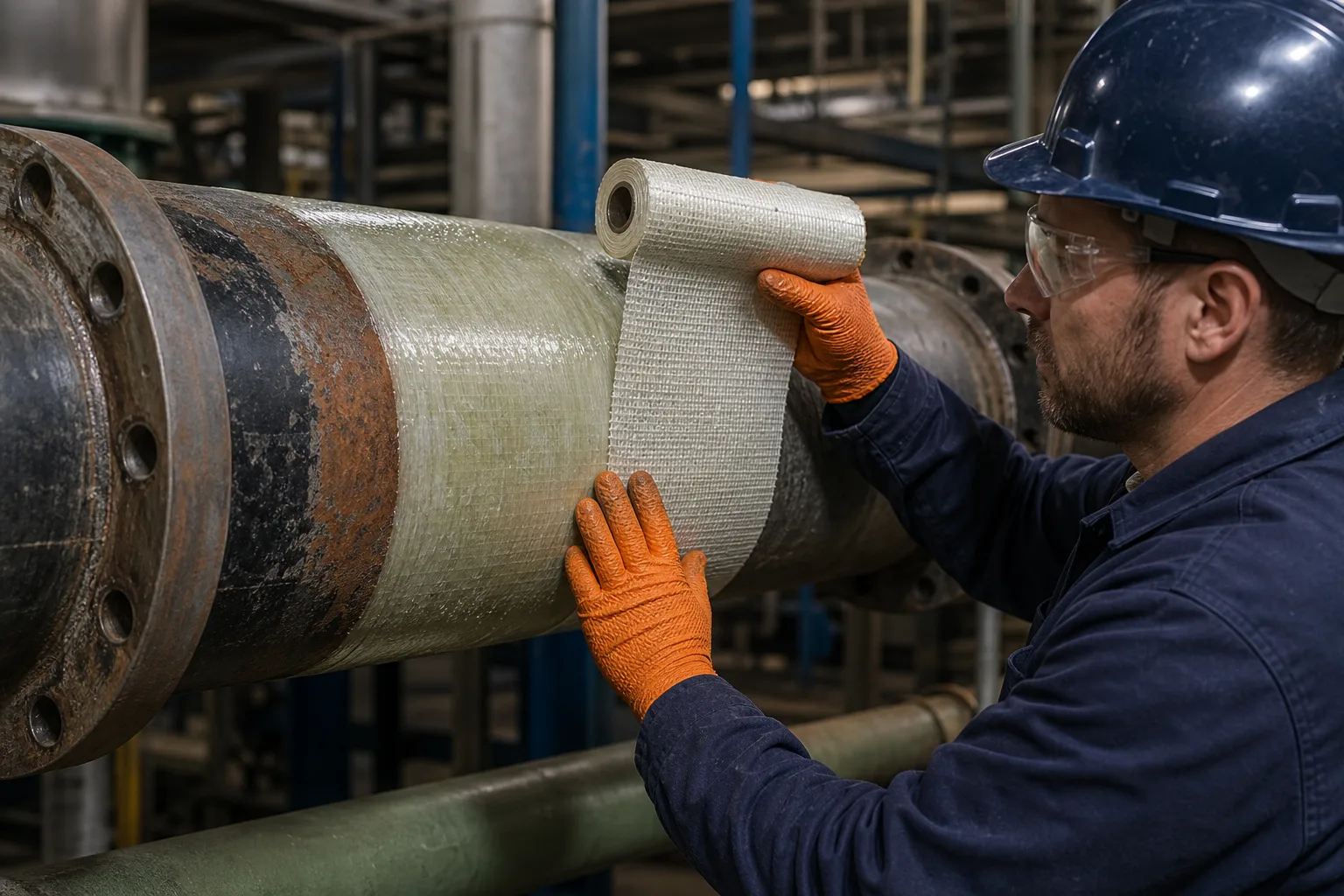 Industrial repair material categories organized by equipment and service condition