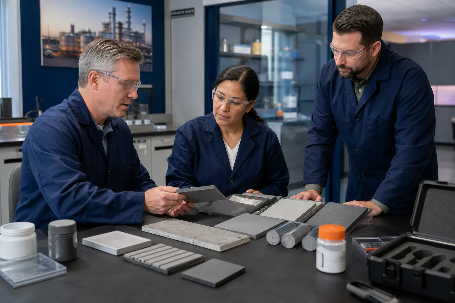 Chemical manufacturing and repair material development teams