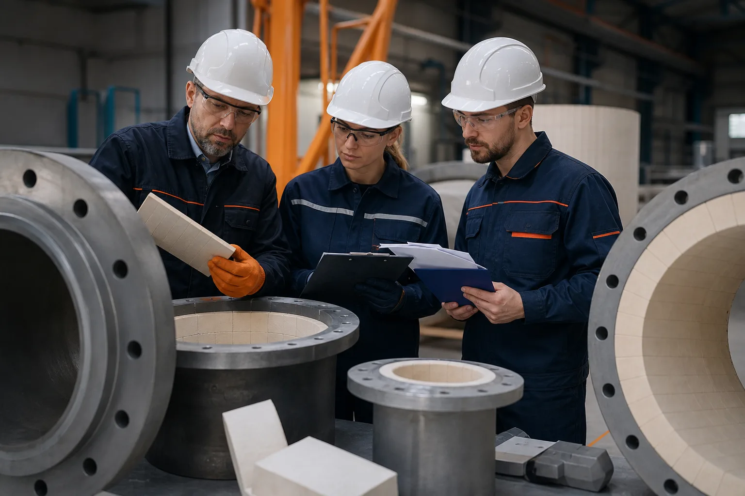 Quality team reviewing manufacturing and batch documentation
