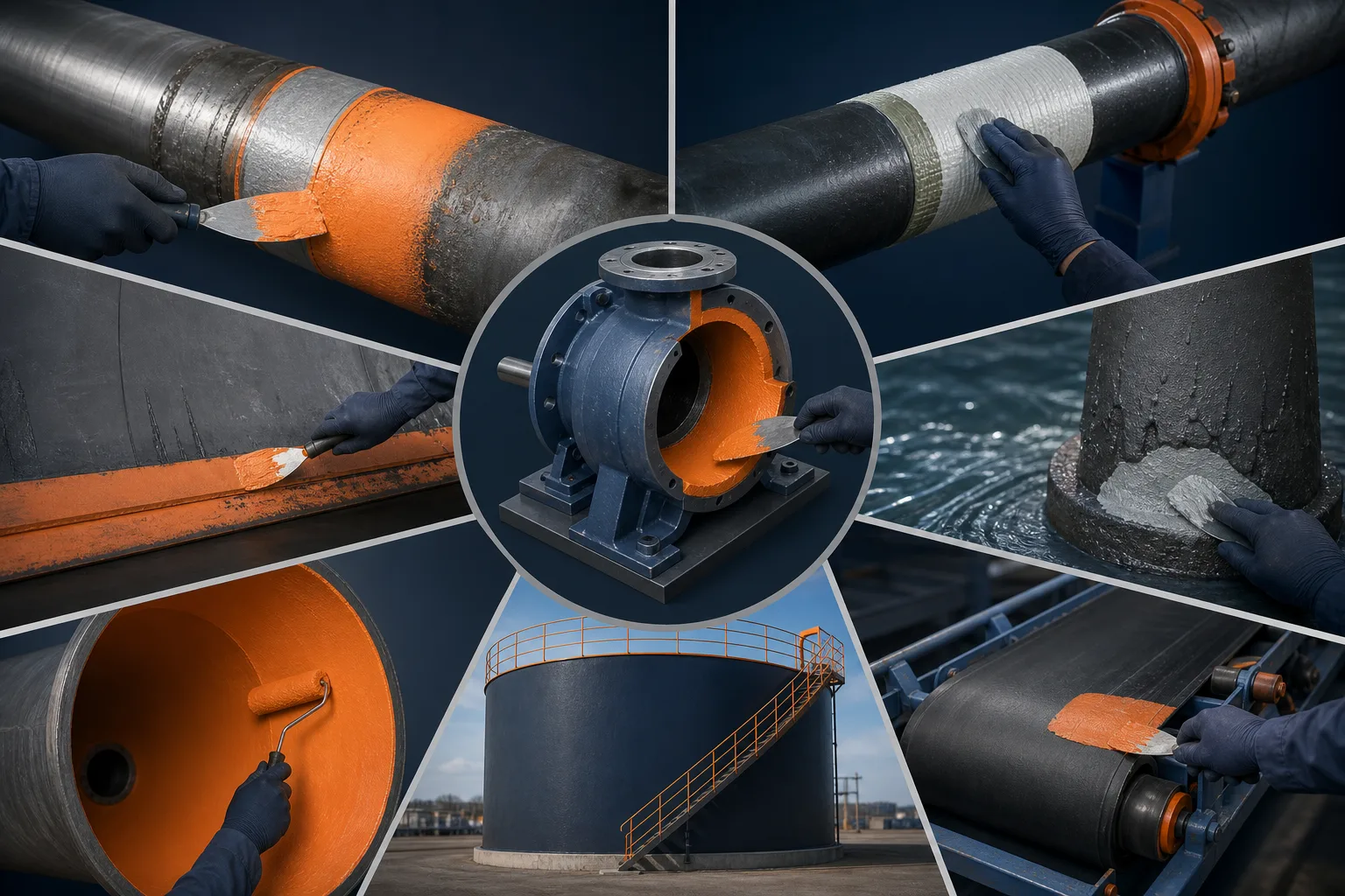 Seven industrial repair material application categories