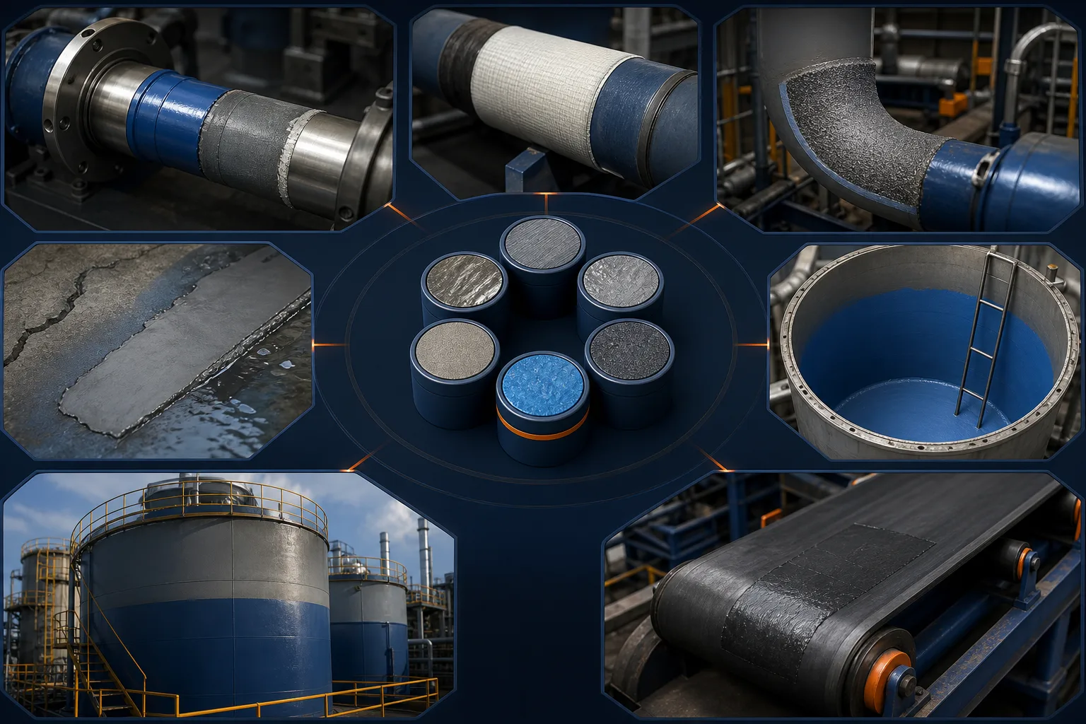 Seven industrial repair material application categories