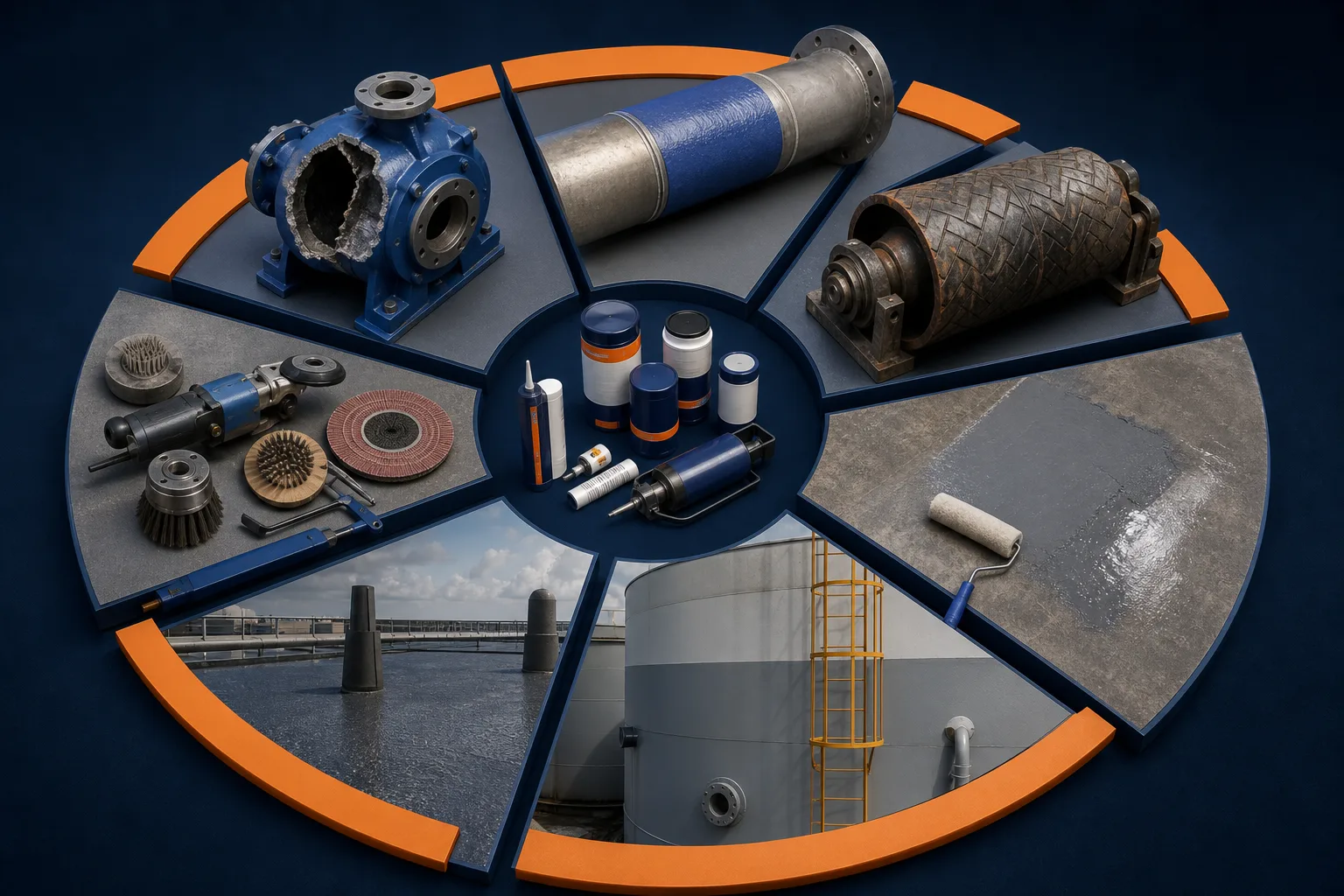 Industrial equipment examples for repair material selection
