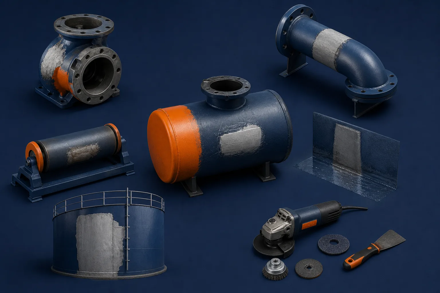Industrial equipment examples for repair material selection