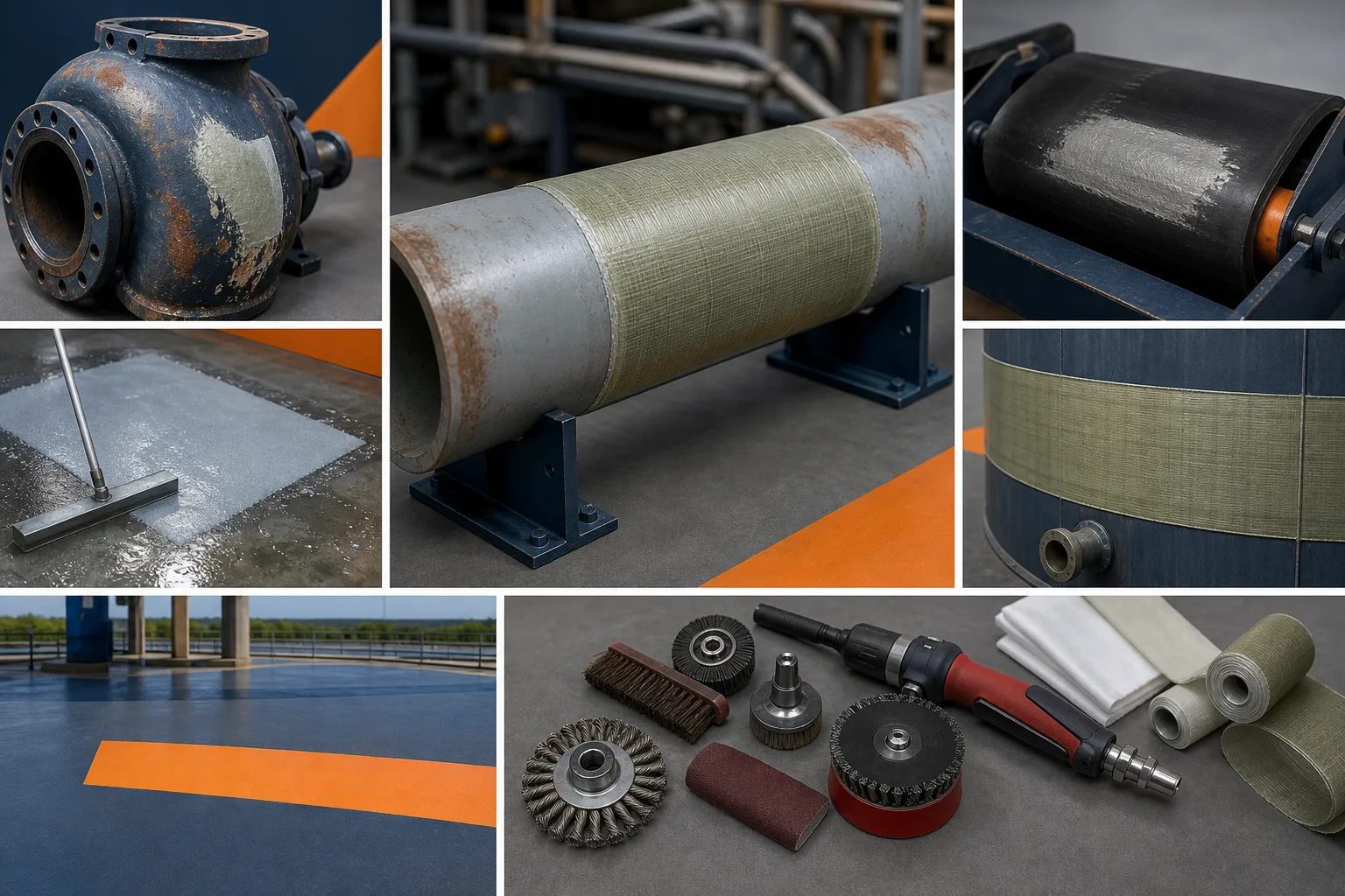 Industrial equipment examples for repair material selection