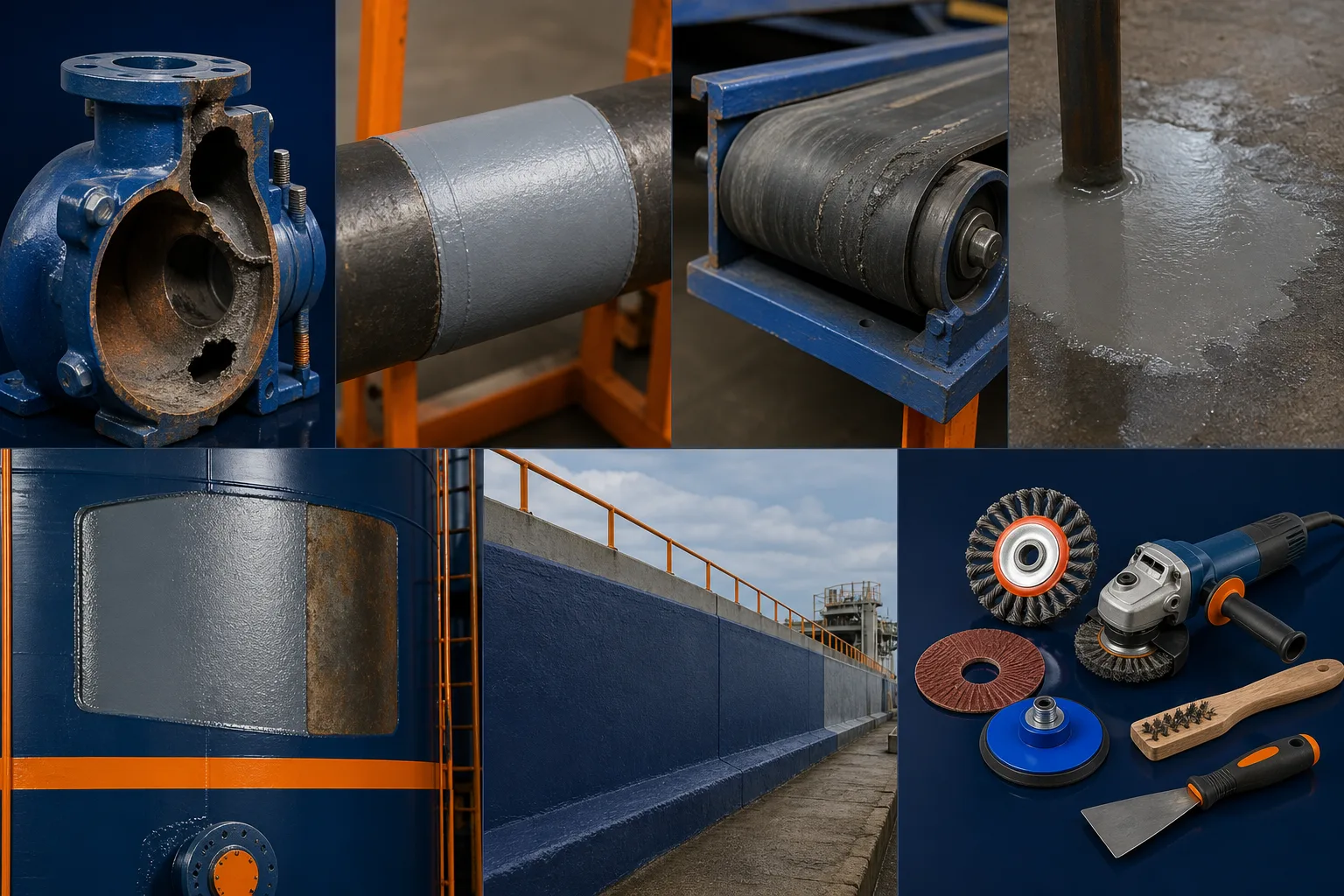 Industrial equipment examples for repair material selection