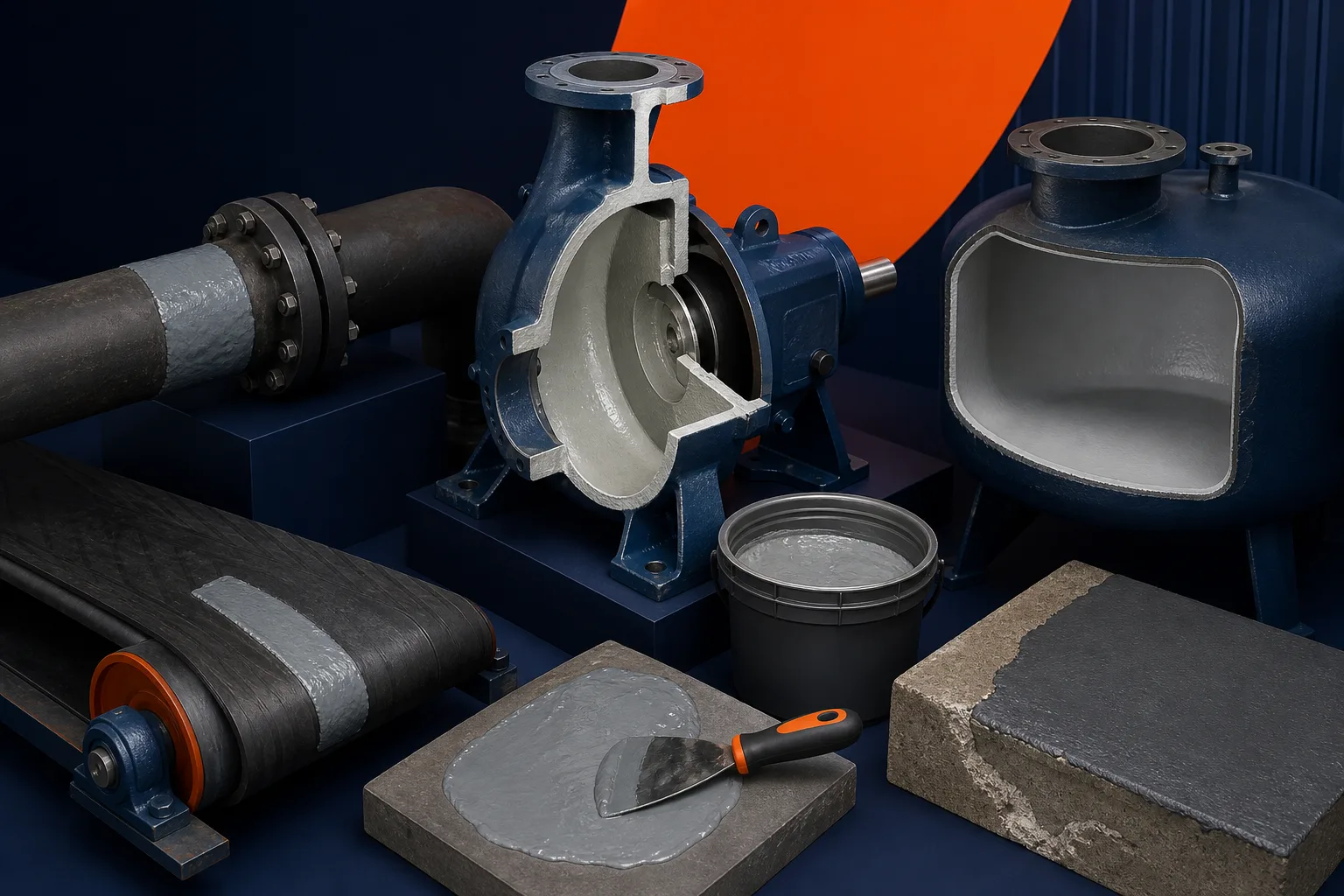 Industrial equipment examples for repair material selection