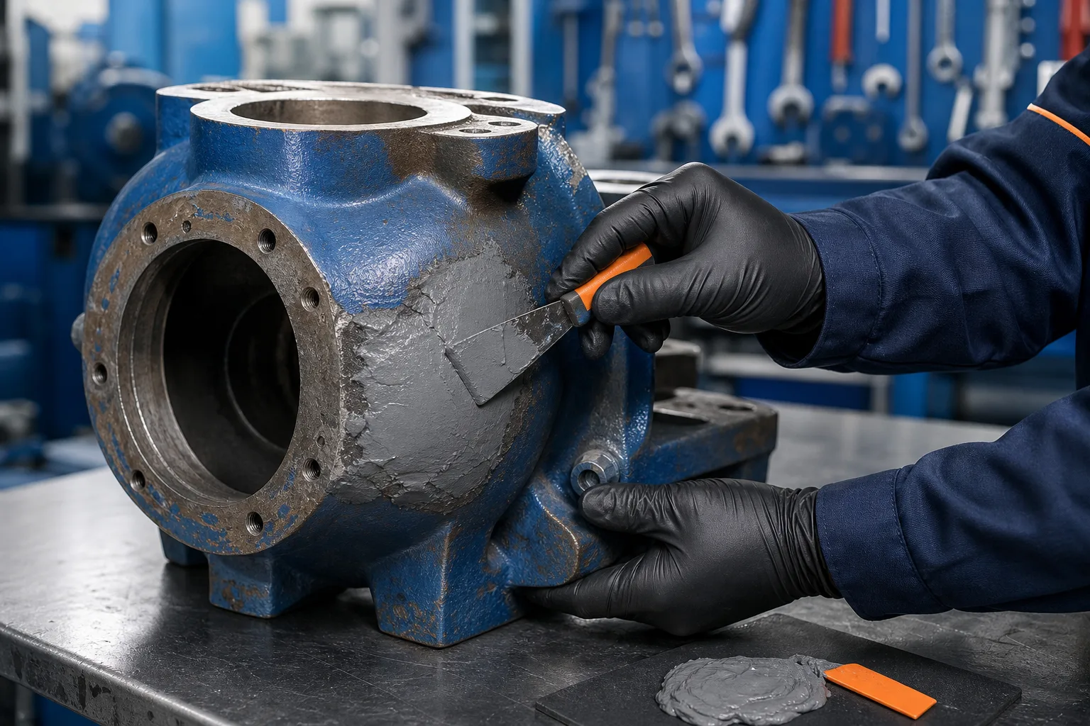 Industrial equipment repair scenes representing ZDSChem product categories
