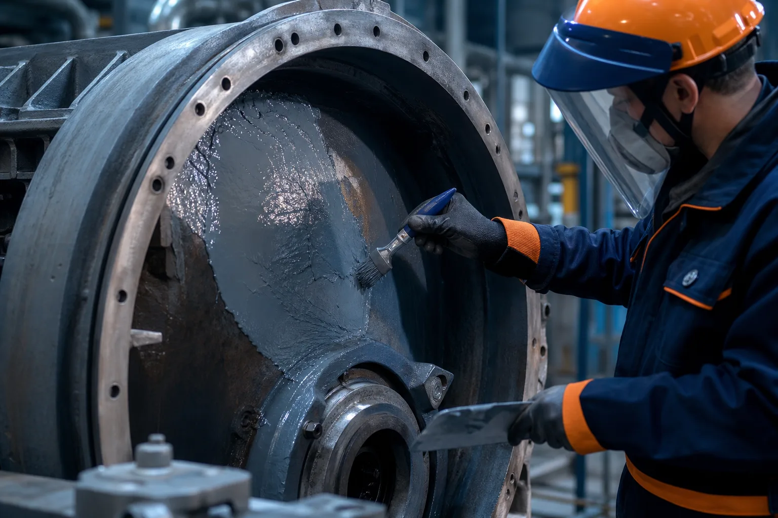 Industrial equipment repair scenes representing ZDSChem product categories
