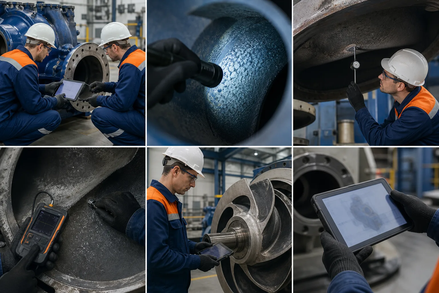 Industrial repair assessment covering equipment, substrate, damage, and service conditions