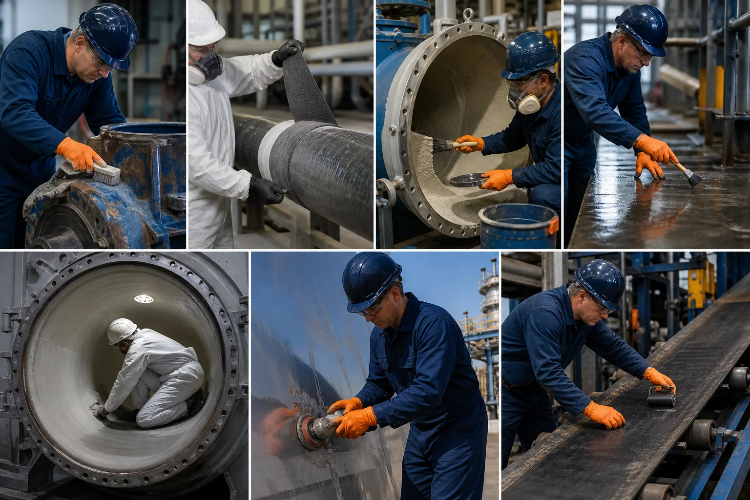 Industrial repair scenarios represented across seven ZDSChem material series