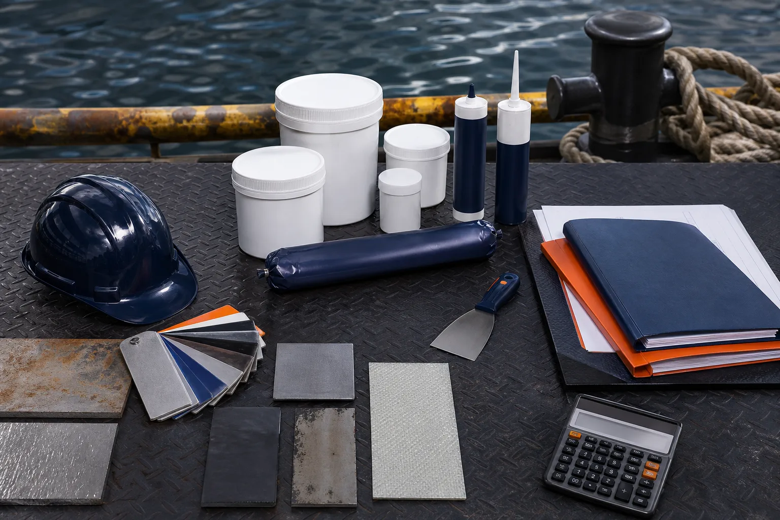Industrial repair material samples and order assessment documents