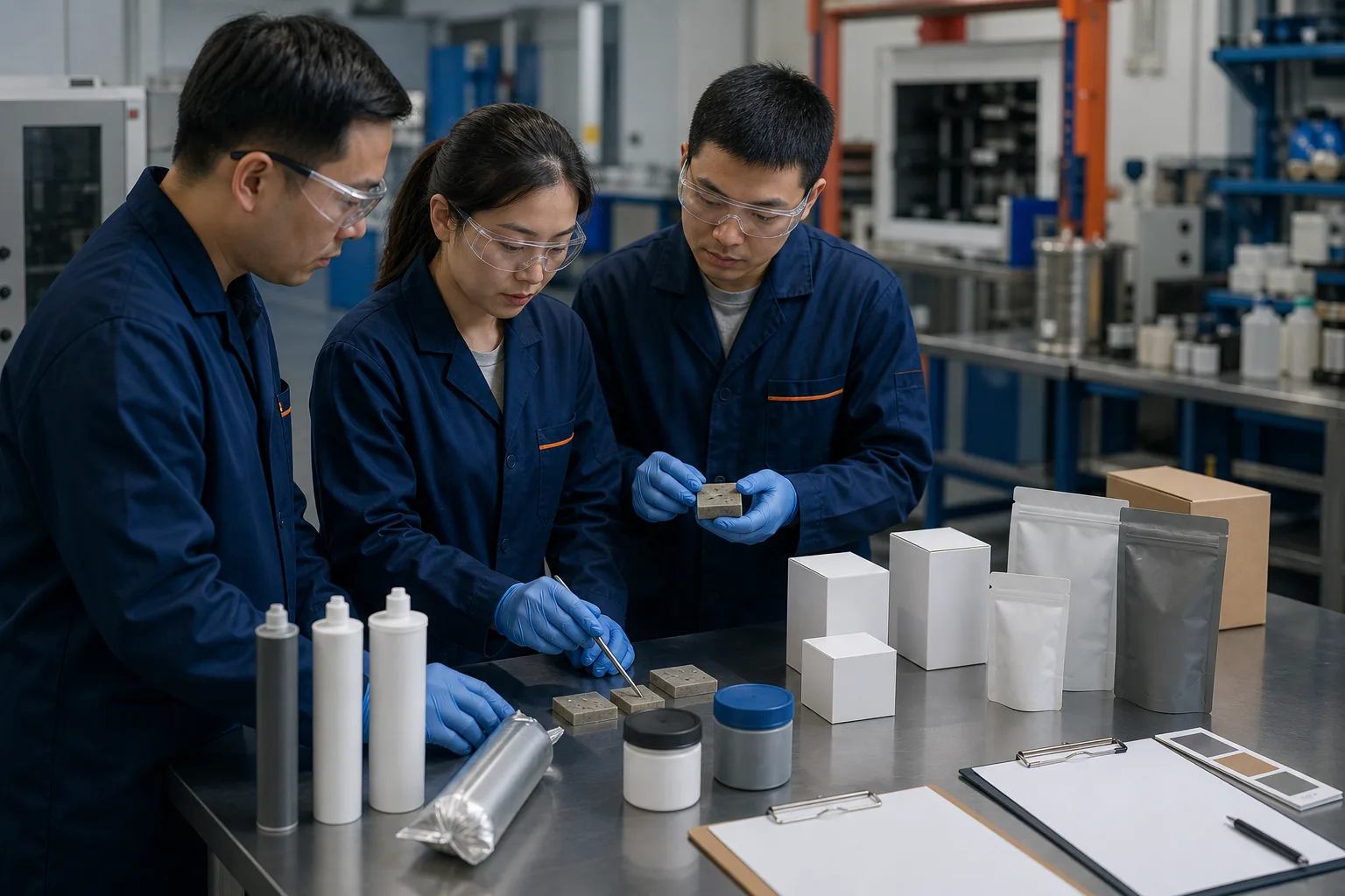 Technical team reviewing private label feasibility and sample evaluation requirements
