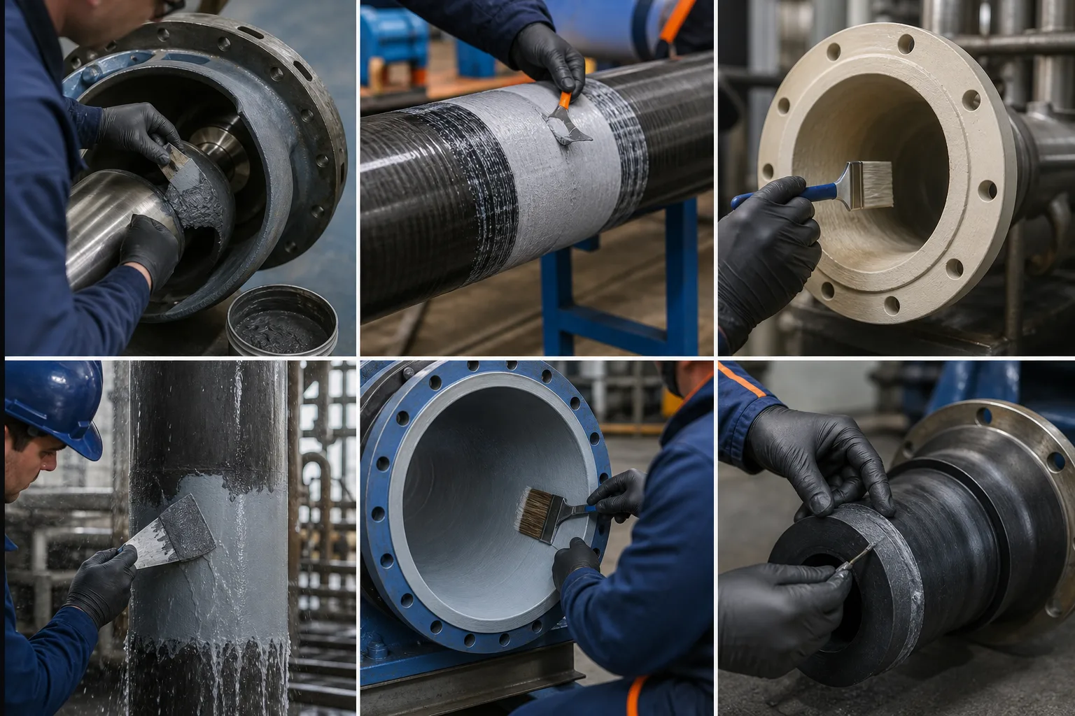 Industrial repair categories represented by substrate and damage type