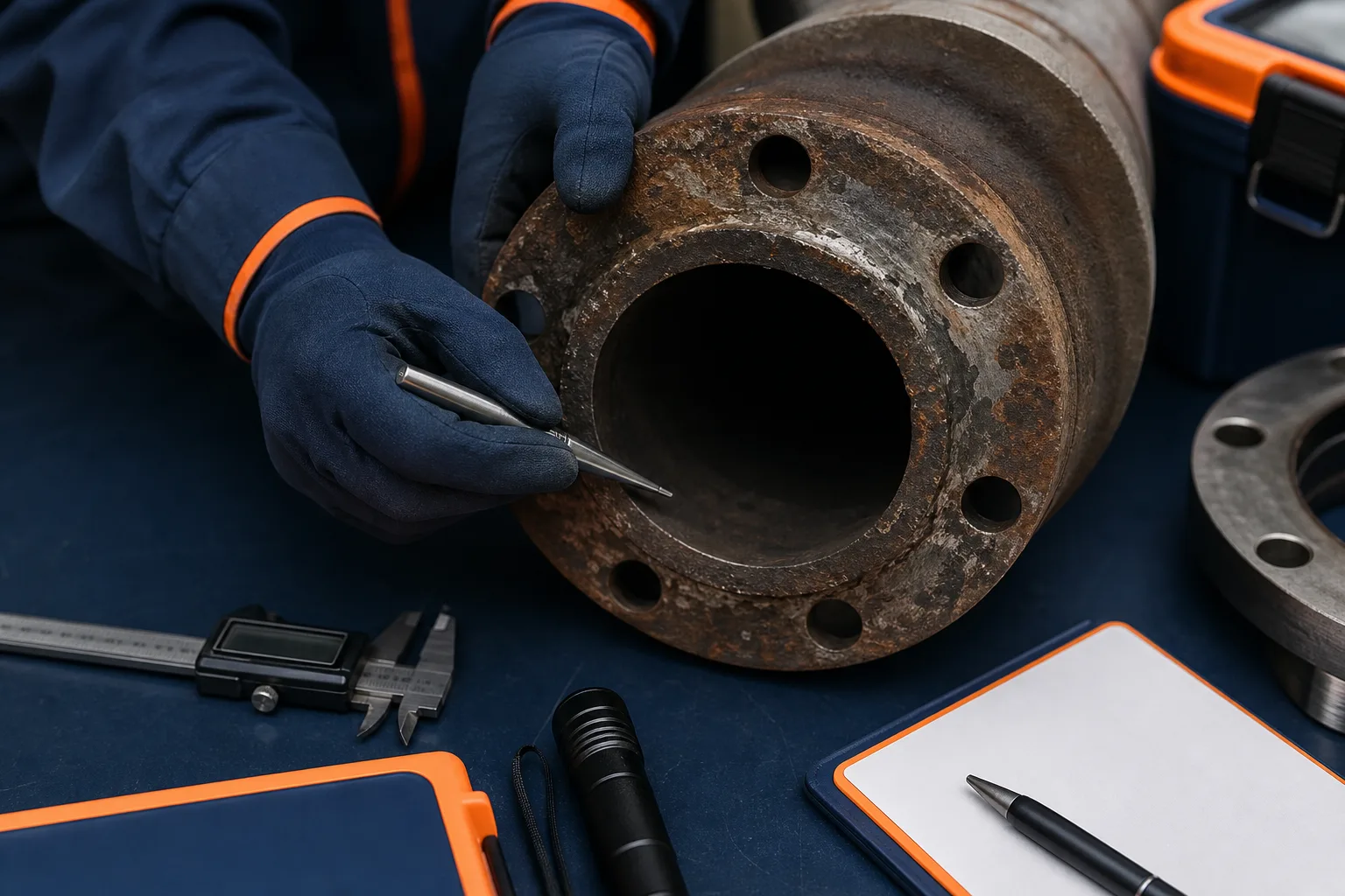 Technician evaluating substrate and service conditions before repair