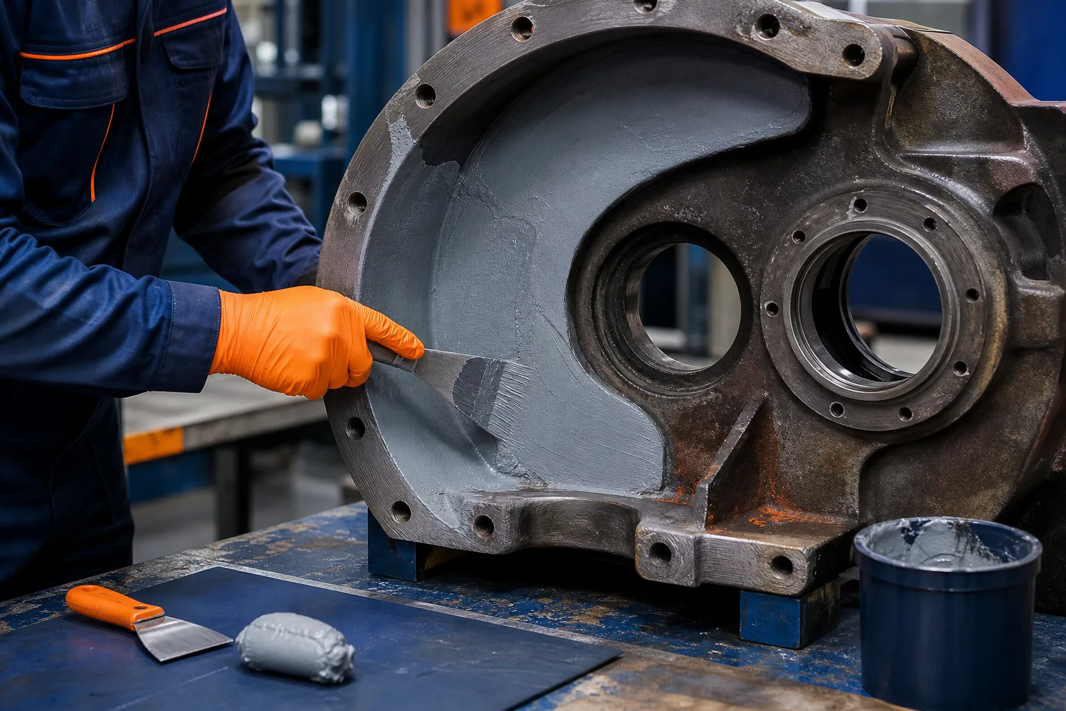 Industrial repair categories for metal, pipe, wet surfaces, fluid equipment, and elastomers