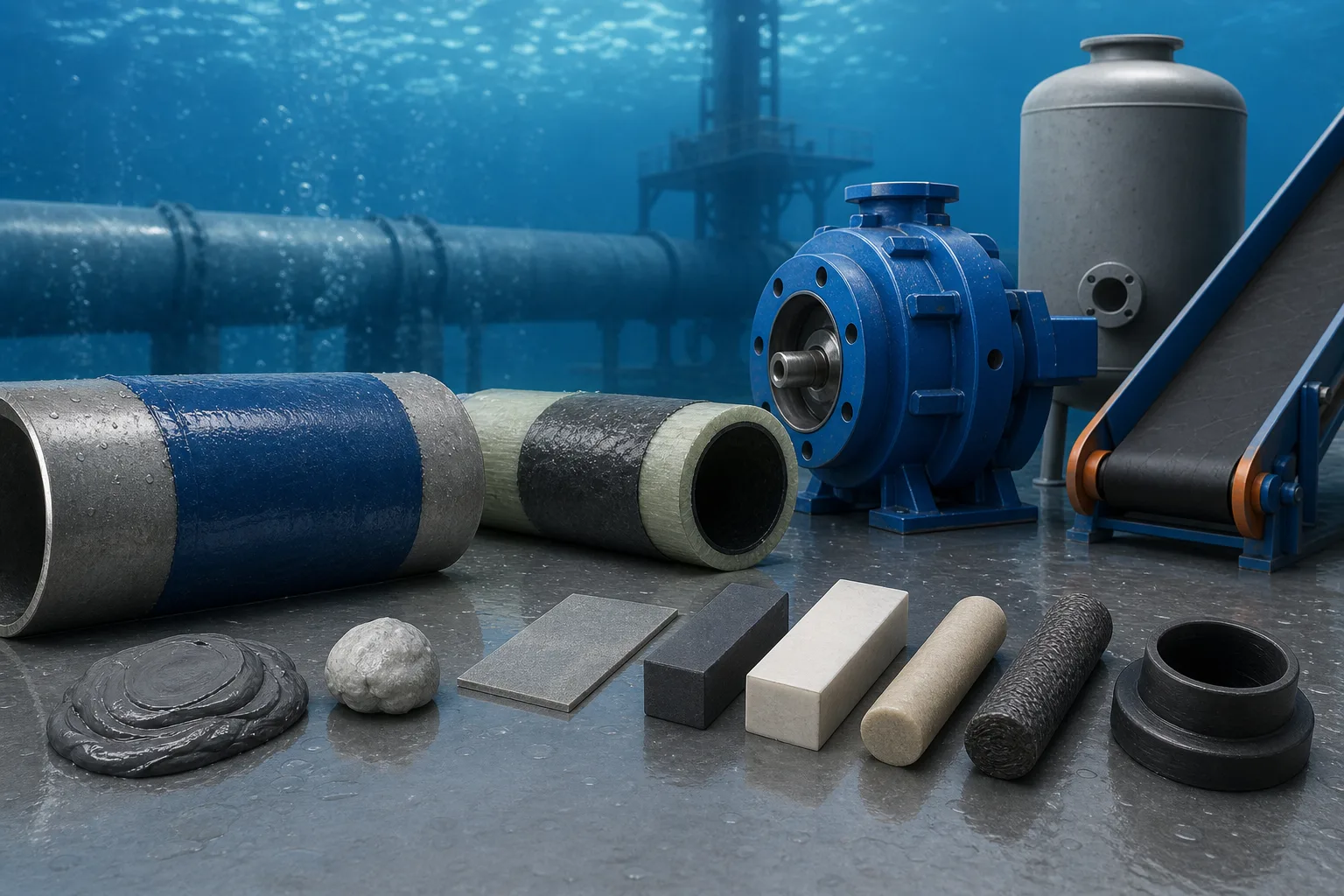 Industrial repair material categories matched to equipment types