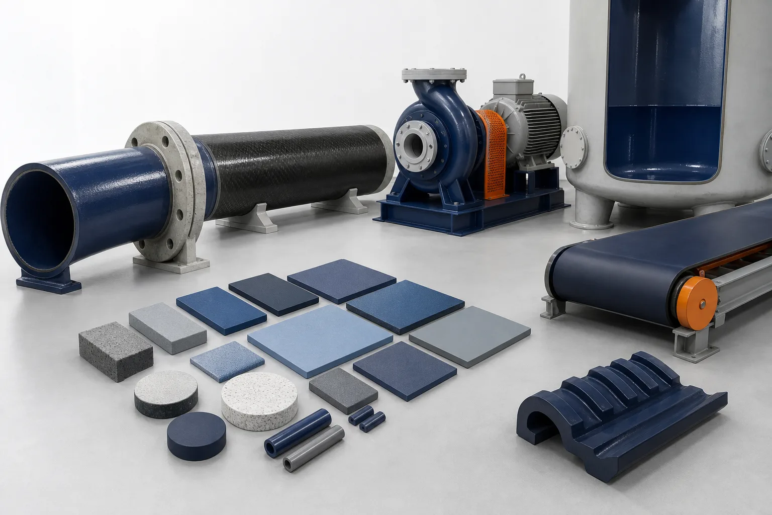 Industrial repair material categories matched to equipment types
