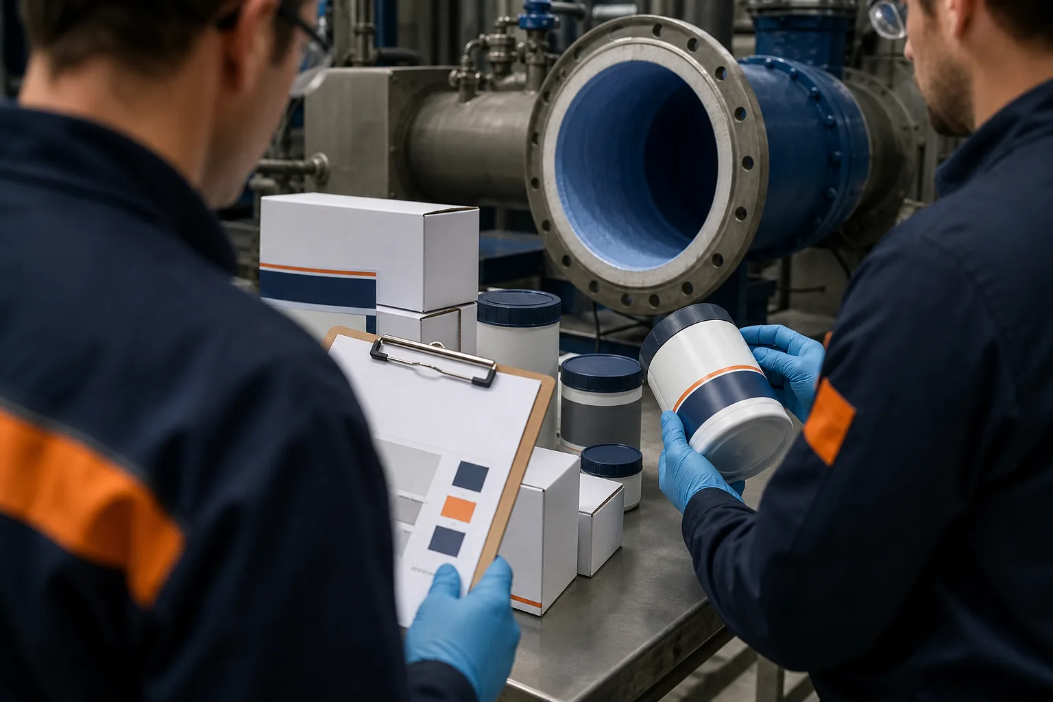 Unbranded industrial packaging and blank label layouts under review