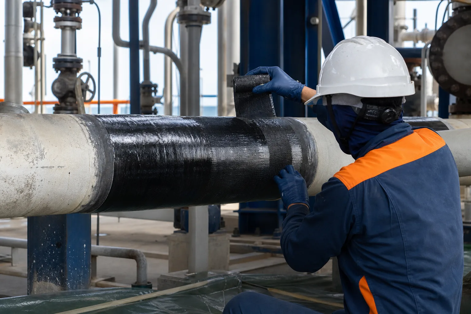 Industrial repair material routes for different equipment and damage conditions
