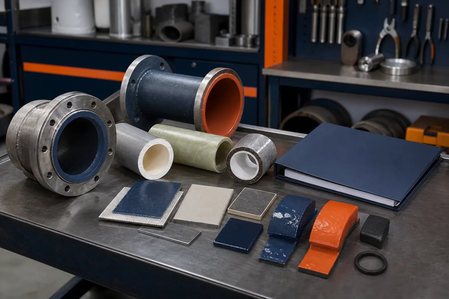 Organized industrial repair material samples for an MRO product range