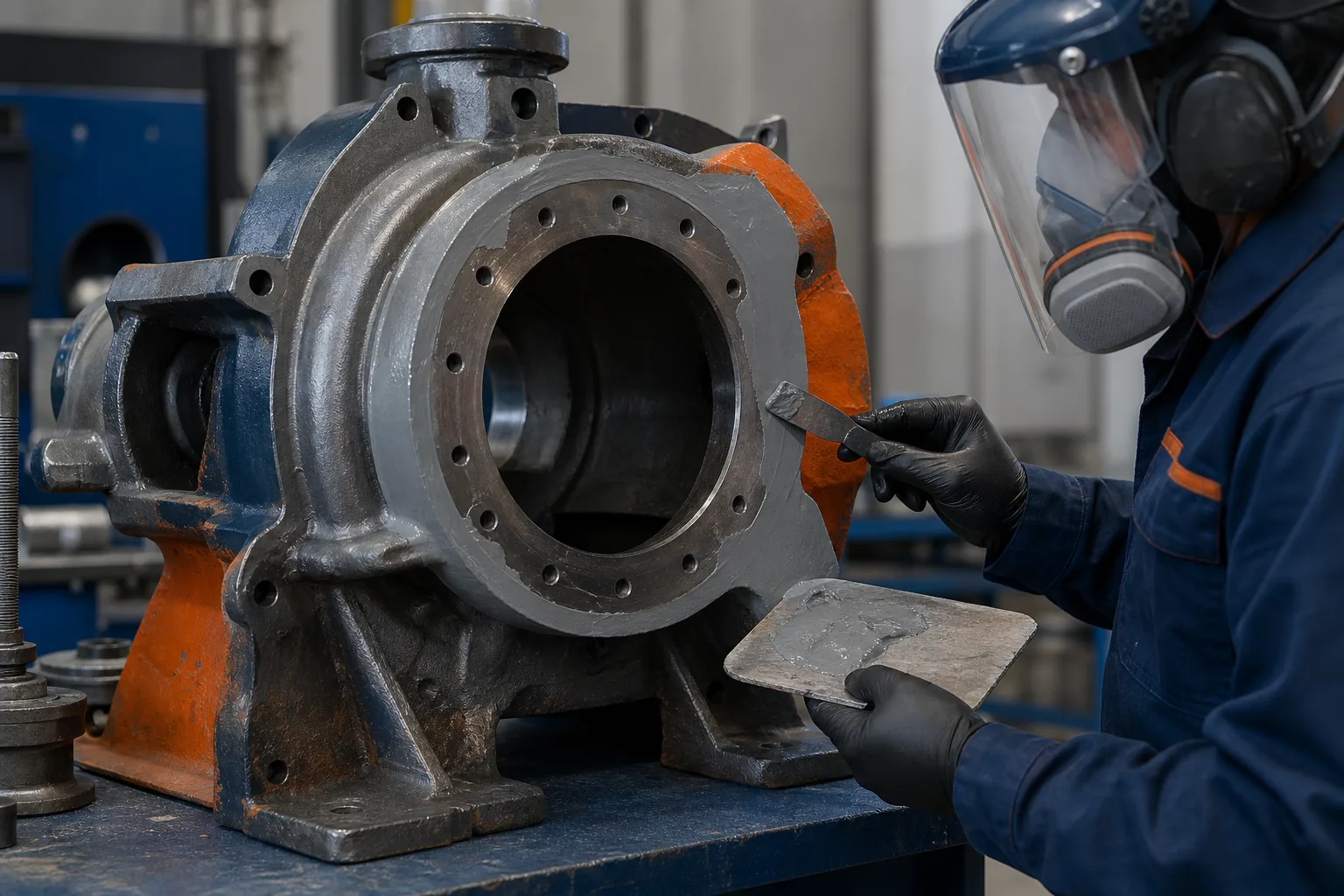 Industrial repair scenarios representing ZDSChem maintenance material categories