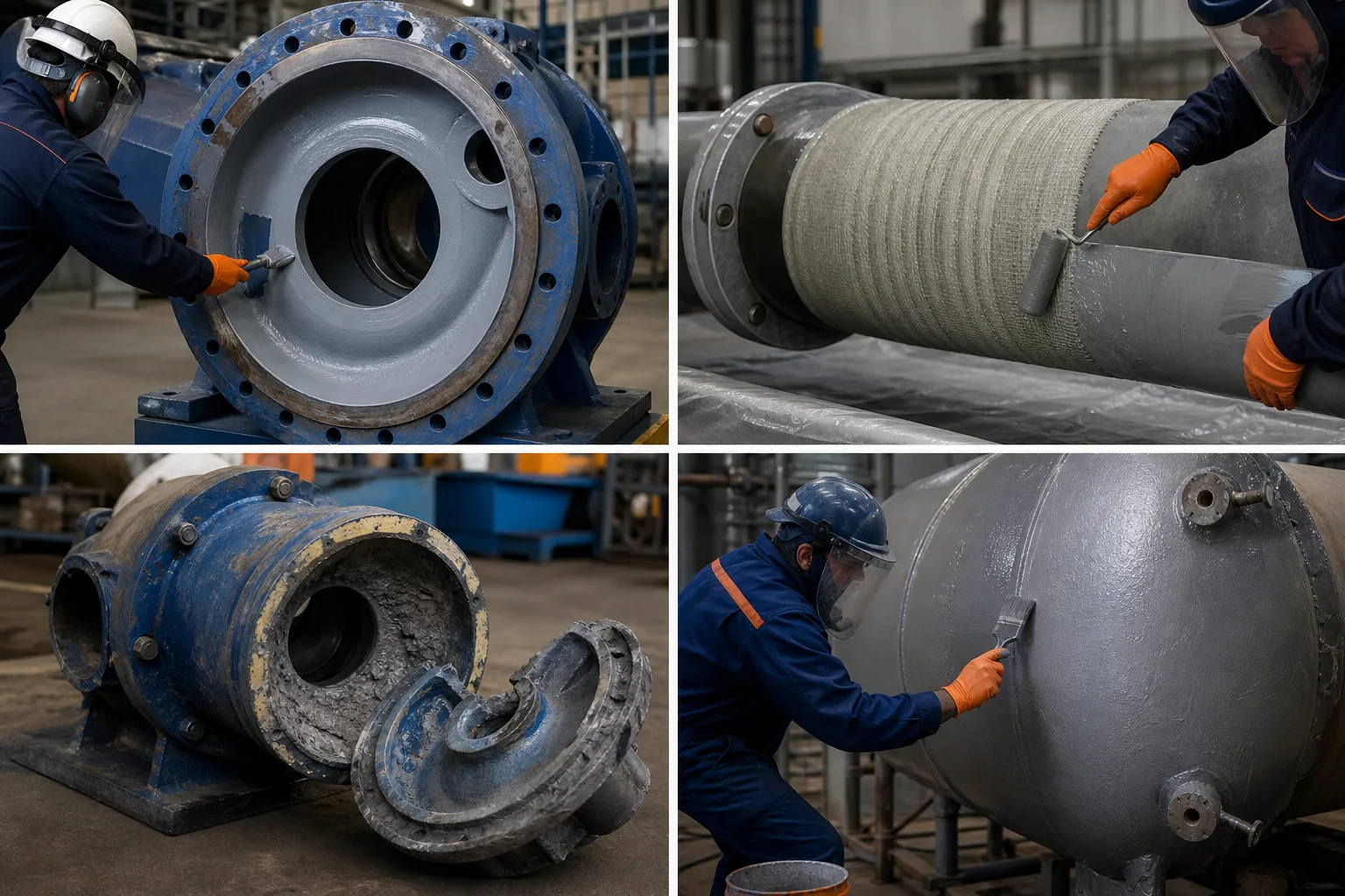 Industrial repair scenarios representing ZDSChem maintenance material categories